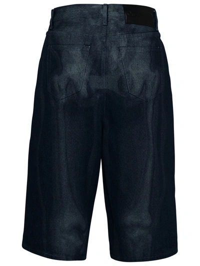 Shop Off-white Man  Blue Cotton Bermuda Shorts