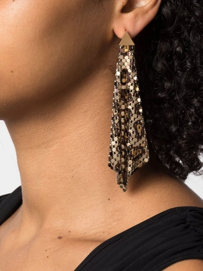 Shop Rabanne Paco  Women Gaetano Leopard Pixel Flow Earrings In Gold