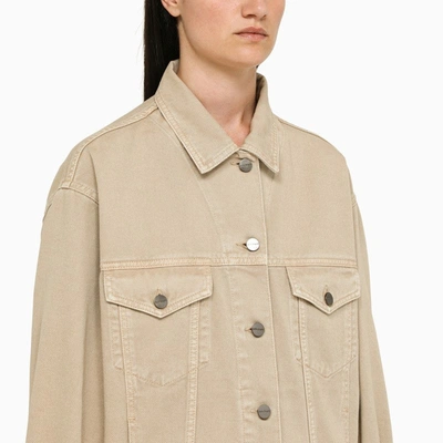 Shop Palm Angels Beige Cotton Oversize Jacket Women In Cream