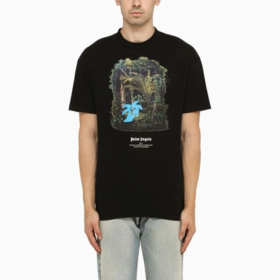 Shop Palm Angels Black Hunting In The Forest T-shirt Men