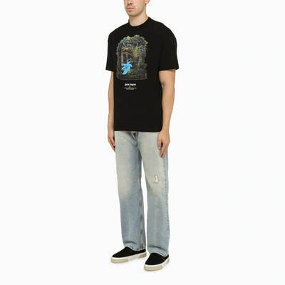 Shop Palm Angels Black Hunting In The Forest T-shirt Men