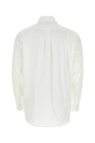 Shop Palm Angels Man White Cotton Shirt