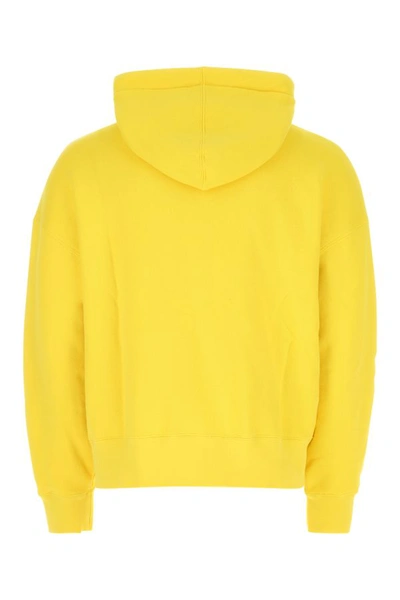 Shop Palm Angels Man Yellow Cotton Oversize Sweatshirt