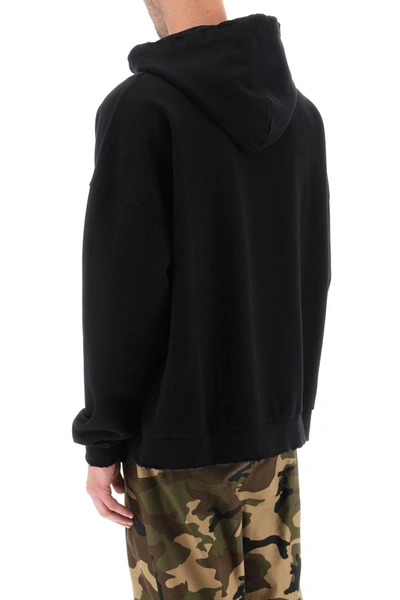 Shop Palm Angels Pa Monogram Statement Hoodie Men In Black