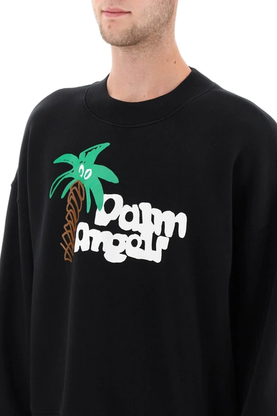Shop Palm Angels Sketchy Logo Sweatshirt Men In Black