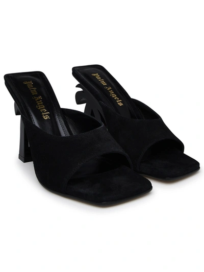 Shop Palm Angels Black Leather Slippers Woman