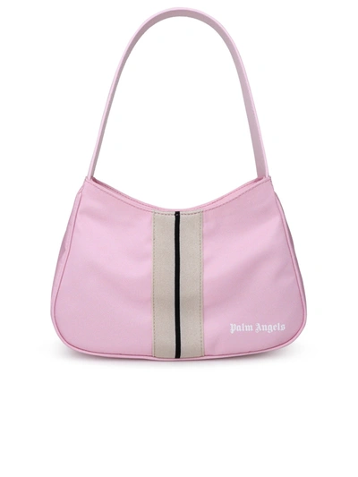 Shop Palm Angels Venice Pink Nylon Hobo Bag Woman