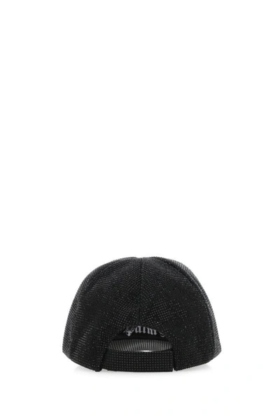 Palm Angels Woman Embellished Cotton Baseball Cap In Black