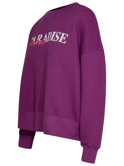 Shop Palm Angels Woman  Purple Cotton Sweatshirt