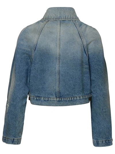 Shop Palm Angels Woman  Paris Blue Denim Jacket