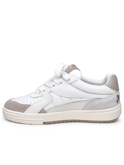 Shop Palm Angels University White Leather Sneakers Woman