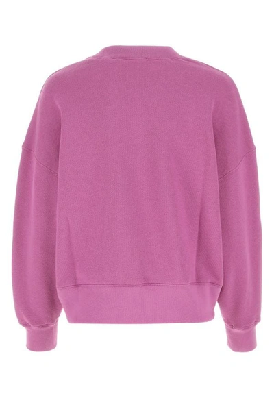 Shop Palm Angels Woman Tyrian Purple Cotton Sweatshirt