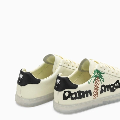 Shop Palm Angels Yellow Leather Low Trainer Men