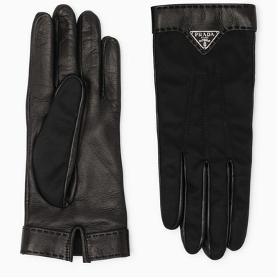 Shop Prada Black Nappa Gloves Women