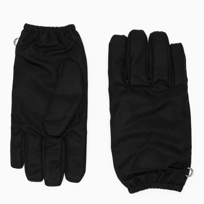 Shop Prada Black Re-nylon Gloves Men