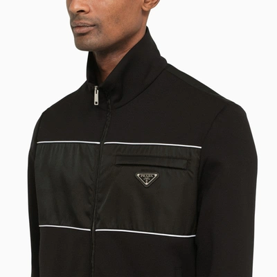 Shop Prada Black Sweatshirt With Zip Men