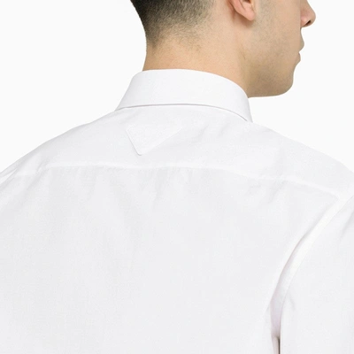 Shop Prada Classic Poplin White Shirt Men