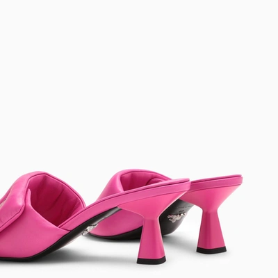 Shop Prada Fuchsia Leather Mule Women In Pink