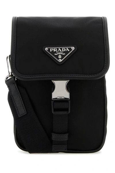 Shop Prada Man Black Nylon Crossbody Bag