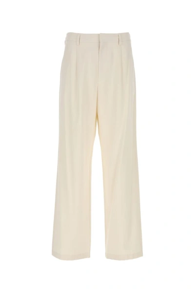 Shop Prada Man Ivory Cotton Pant In White