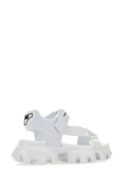 Shop Prada Man White Nylon Sandals