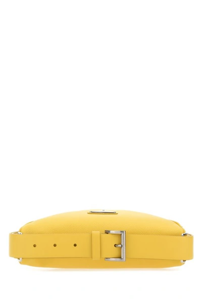 Shop Prada Man Yellow Leather Belt Bag