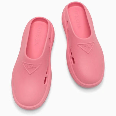 Shop Prada Pink Rubber Slippers Women