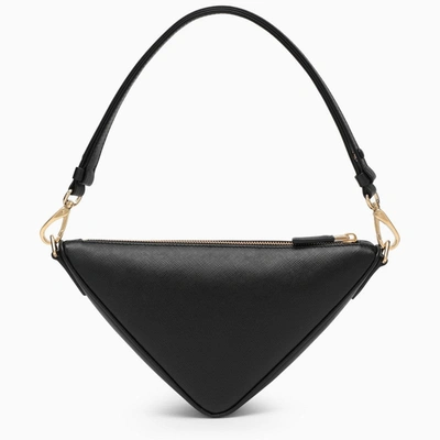 Shop Prada Triangle Black Leather Bag Women