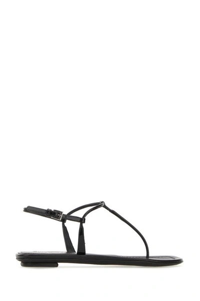 Prada Thong-strap Flat Sandals In Black