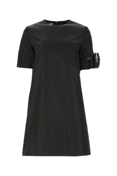 Shop Prada Woman Black Re-nylon Dress