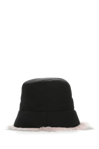 Shop Prada Woman Black Re-nylon Hat