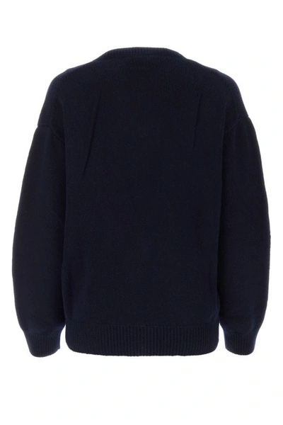 Shop Prada Woman Dark Blue Wool Blend Sweater