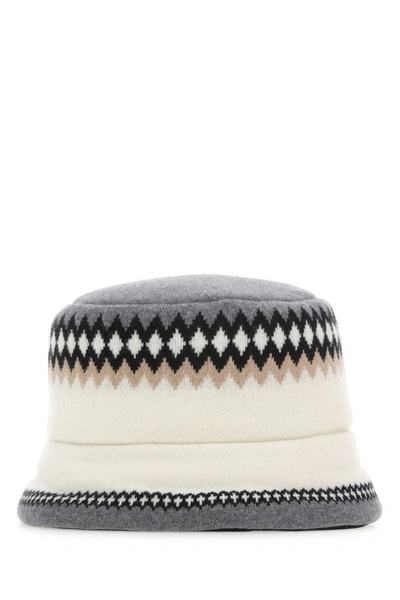 Shop Prada Woman Embroidered Wool Blend Hat In Multicolor