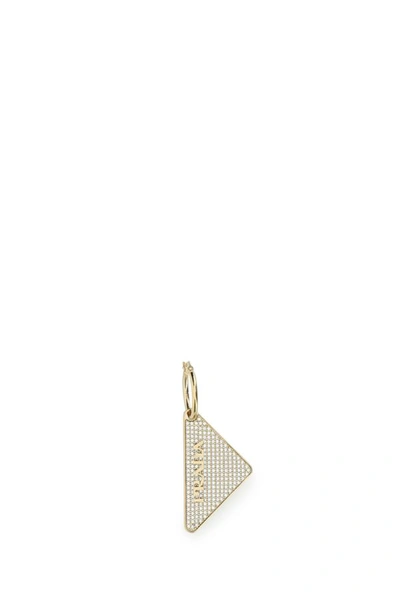 Shop Prada Woman Gold 925 Silver Symbole Single Left Earring