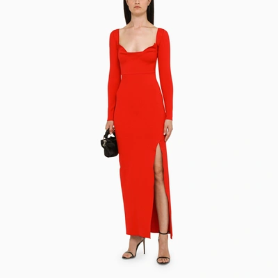 Shop Roland Mouret Red Long Dress With Slit Women