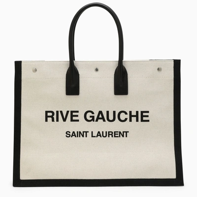 Shop Saint Laurent Rive Gauche Greggio/black Tote Bag Women In Multicolor