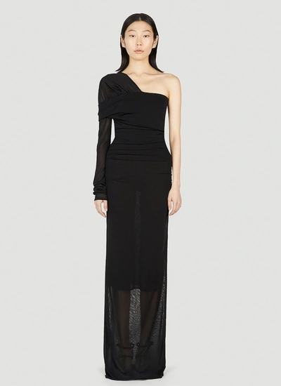 Shop Saint Laurent Women Asymmetric Dress In Black