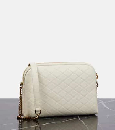 Shop Saint Laurent Women Gaby Leather Shoulder Bag In White