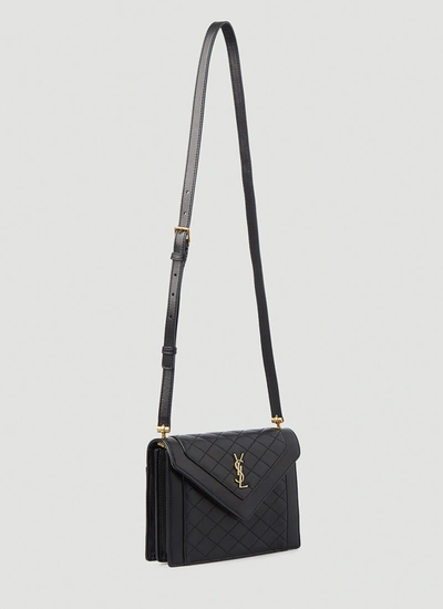 Shop Saint Laurent Women Gaby Quilted Shoulder Bag In Black