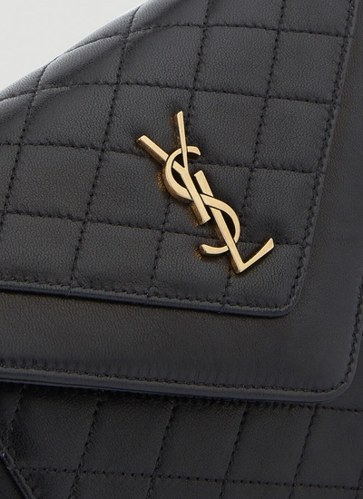 Shop Saint Laurent Women Gaby Quilted Shoulder Bag In Black