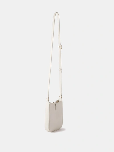 Shop Saint Laurent Women Mini Le 5 À 7 Leather Shoulder Bag In White