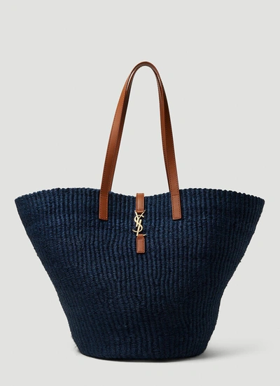 Shop Saint Laurent Women Panier Medium Tote Bag In Blue