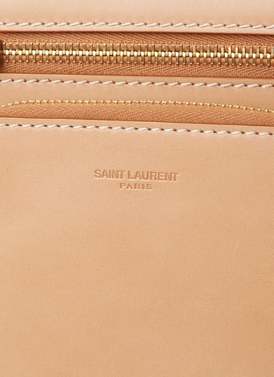 Shop Saint Laurent Women Pouch Crossbody Bag In Cream