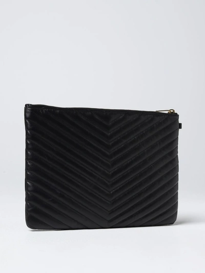 Shop Saint Laurent Women  Cassandre Quilted Leather Tablet Holder In Black