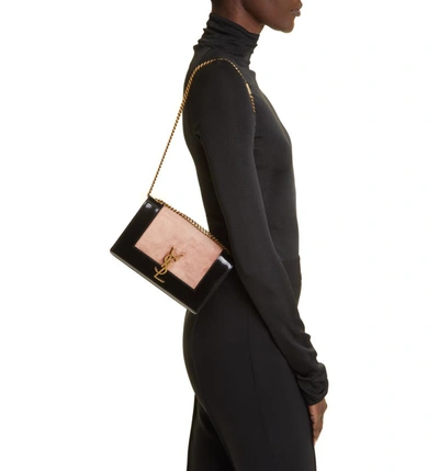 Shop Saint Laurent Women Small Kate Suede Shoulder Bag In Black