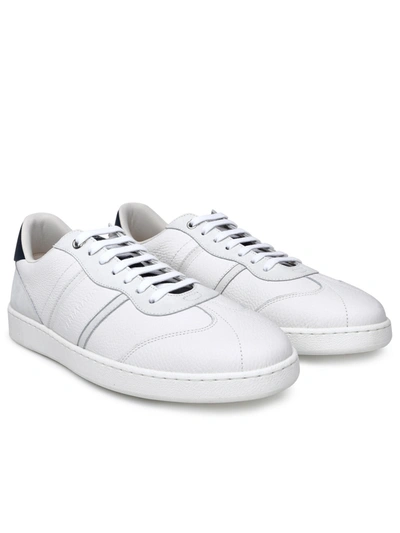 Shop Ferragamo Salvatore  Man White Leather Sneakers