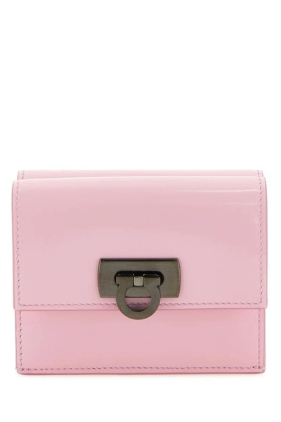 Shop Ferragamo Salvatore  Woman Pastel Pink Leather Wallet