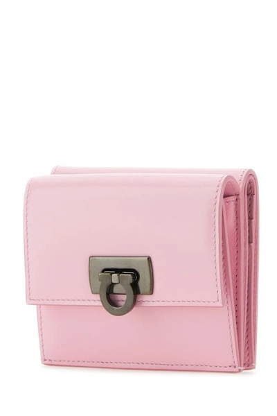 Shop Ferragamo Salvatore  Woman Pastel Pink Leather Wallet