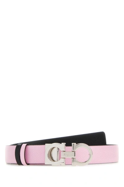 Shop Ferragamo Salvatore  Woman Pink Leather Reversible Belt