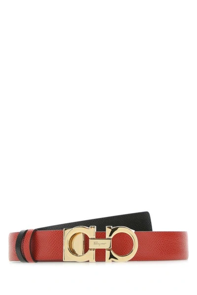 Shop Ferragamo Salvatore  Woman Red Leather Reversible Belt